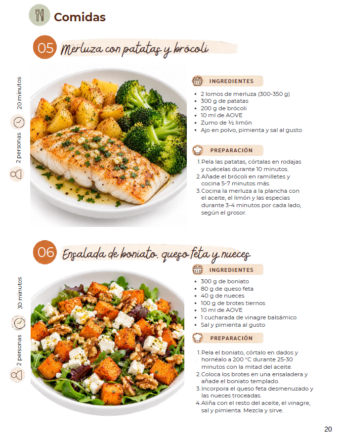 Ejemplo de ficha de receta del Menú de Otoño